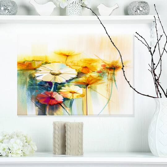Designart - Bunch of White Yellow Flowers